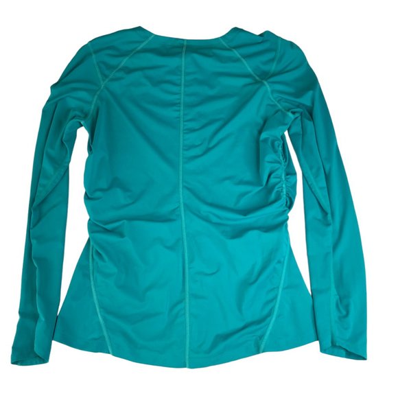 TITLE NINE Teal Zip Pullover Rash Guard Swim Shirt Women's M Svelte Sunbuster LS - Picture 11 of 12